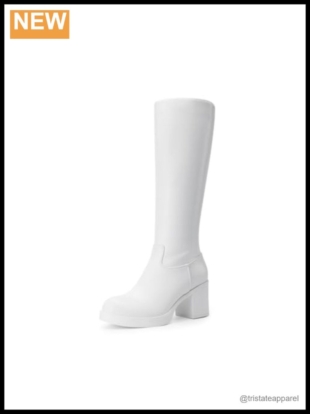 Gothic Knee High Platform Boots Women Faux Leather Round Toe